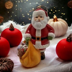 Santa Claus Toy Bag Porcelain Ornament Gold Stringed Home Decor Christmas Tree